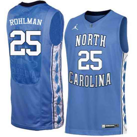 Men North Carolina Tar Heels 25 Aaron Rohlman College Basketball Jerseys Blue